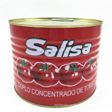 precio bajo 28- 30% brix bulk super red color doble concentrado paquete de estaño pasta de tomate salsa de tomate